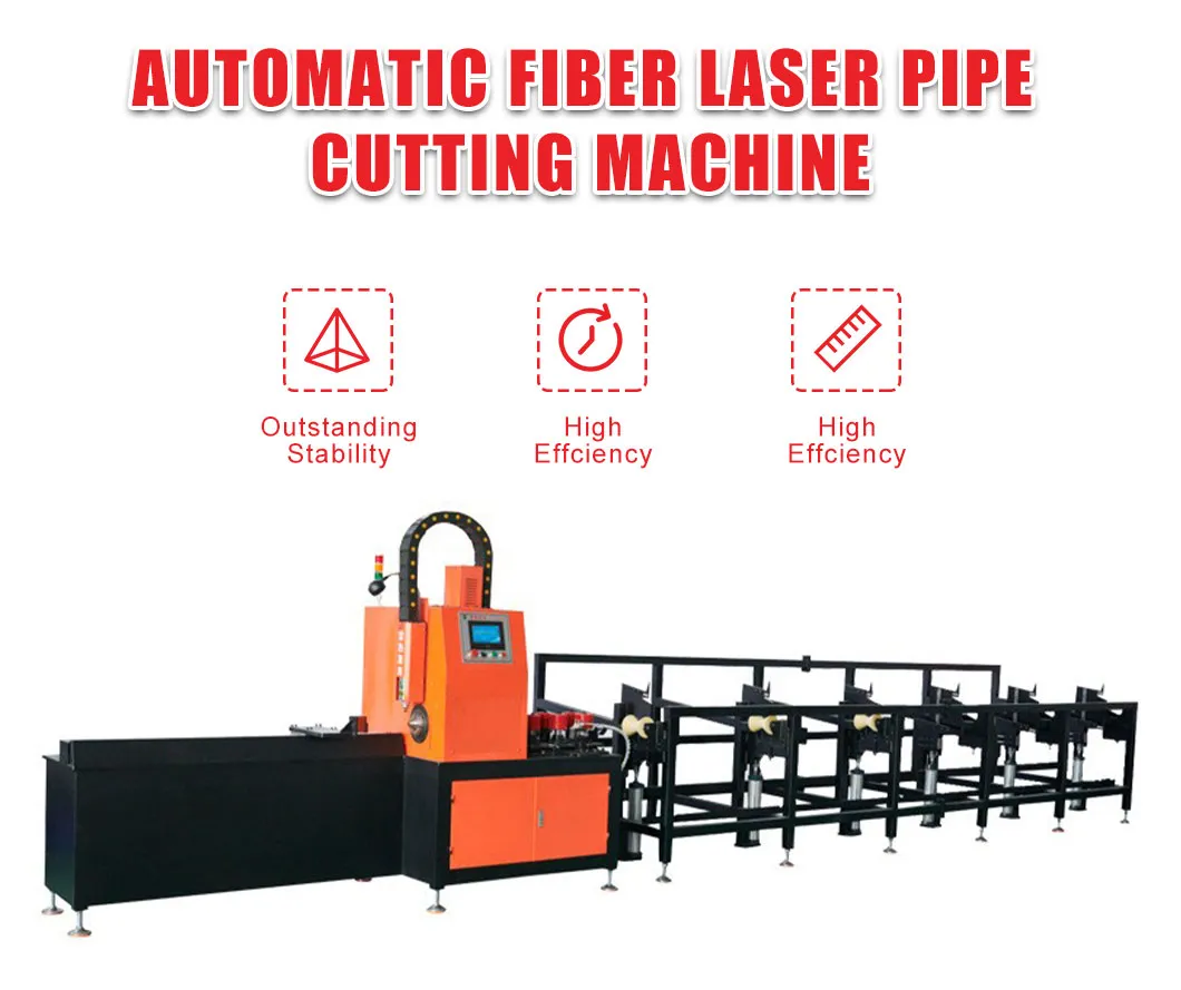 Puissance élevée complètement automatique de découpeuse de laser de fibre de coupeur de tube de tuyau de chargement